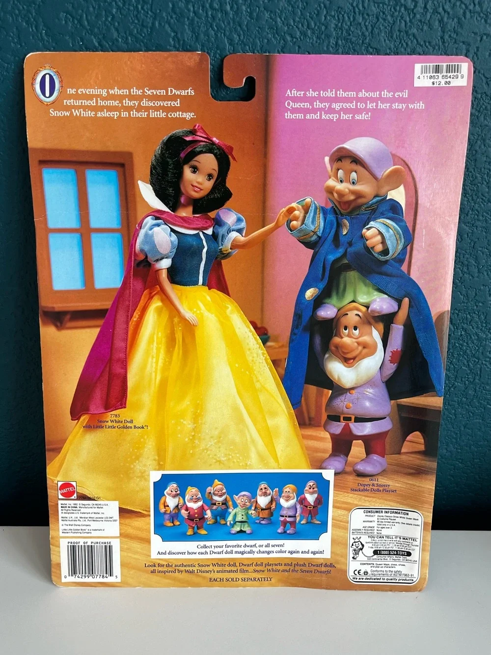 1992 Mattel Disney's Snow White & the Seven Dwarfs The Queen Mask & Costume
